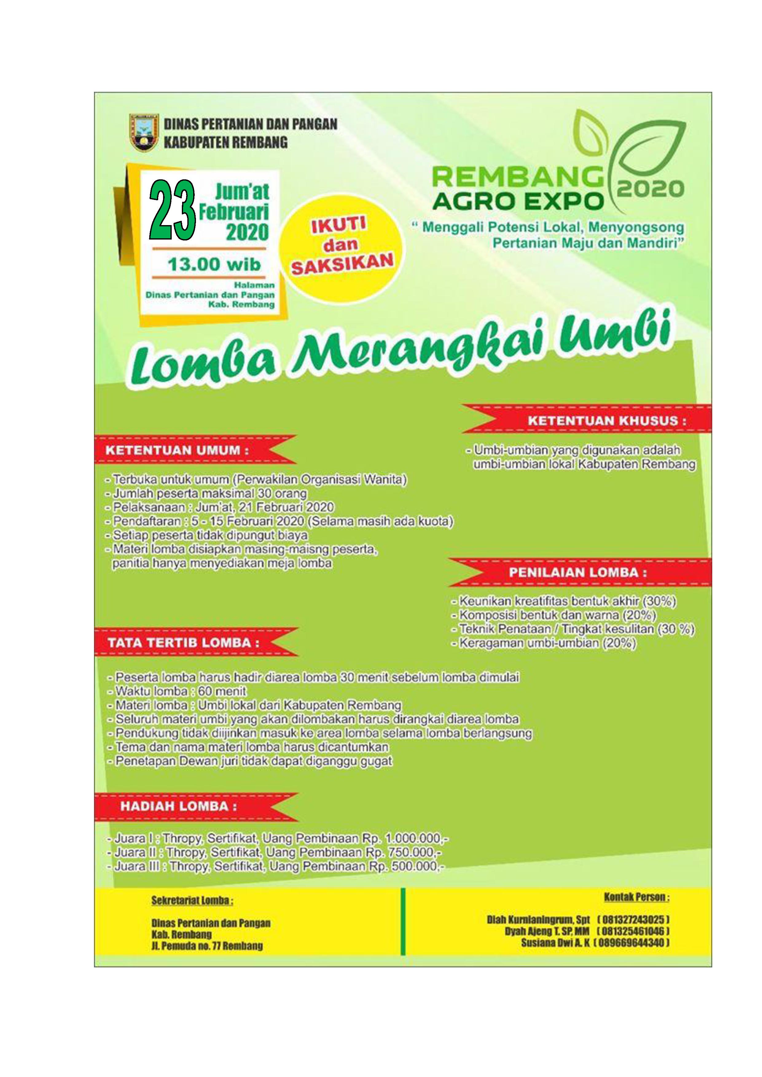 LOMBA MERANGKAI UMBI REMBANG AGRO EXPO 2020